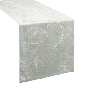 Szarfa velvetowa zdobiona 35X140cm srebrna