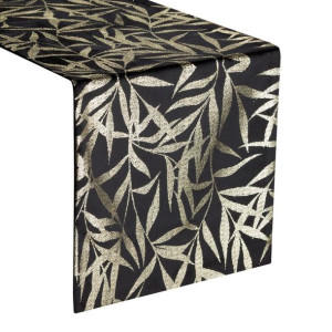 Szarfa velvetowa zdobiona 35X180cm czarna