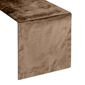 Szarfa velvetowa 35X180cm ciemnobeżowa