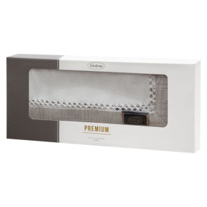 Bieżnik z kryzą 40X180cm srebrny