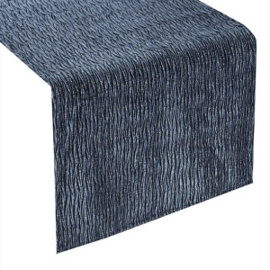 Bieżnik z miękkiej tkaniny ozdobiony 40X140cm granatowy