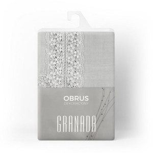 Obrus zdobiony 85X85cm srebrny