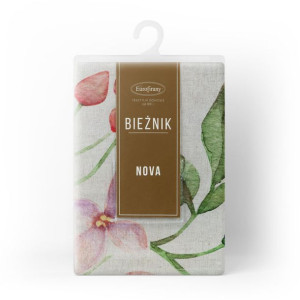 Bieżnik z wzorem kwiatowym 40X180cm naturalny