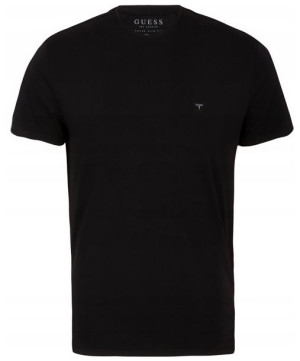 Czarny t-shirt męski GUESS logo - XL