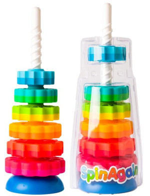 ZAKRĘCONA WIEŻA PIRAMIDKA SpinAgain Fat Brain Toys ZABAWKA SENSORYCZNA