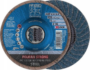 Ściernica listkowa talerzowa X-LOCK™, korund cyrkonowy STRONG, Ø 115 mm, wy