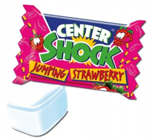 SUPER Kwaśna Guma Center Shock Truskawka 100 szt.