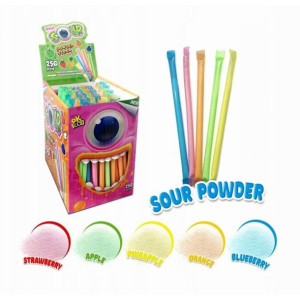Musująca Oranżadka w proszku 250 szt. Mini Sour Kwaśny Proszek w rurce.