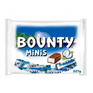 Bounty Mini baton 227 g 7 sztuk Kokosowe nadzienie oblane czekoladą