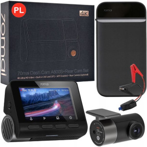 70mai A800s 4k + Wsteczna Rc06 + Jump Starter 600a