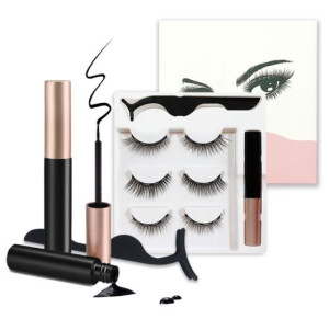 Rzęsy  MAGNETYCZNE 3xDługie-PĘSETA-EYELINER