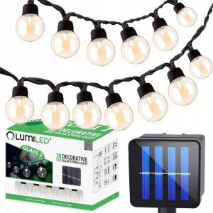 Girlanda Solarna Ogrodowa 30x Żarówek Led Kulek