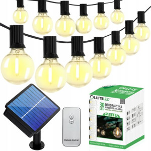 Girlanda Ogrodowa Solarna 30x Żarówek Led + Pilot