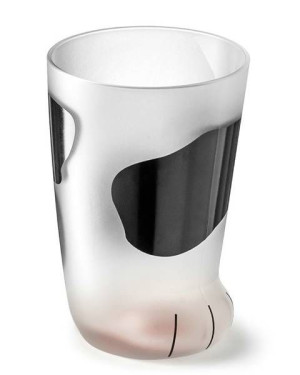 SZKLANKA ŁAPA KOTA czarno-biała 270 ml Na prezent