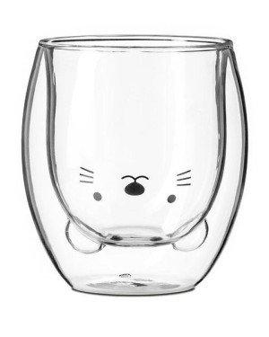SZKLANKA KOTEK Podwójne ścianki 260ml