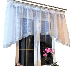 Firana krótka do kuchni pokoju 300/90 cm cyrkonie