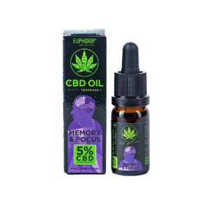 Olejek konopny 5% Cbd Euphoria 10 ml memory & focus z terpenami