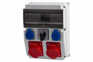 Rozdzielnica CAJA 16A/5P, 32A/5P, 2x230V, 0/1 12M IP65