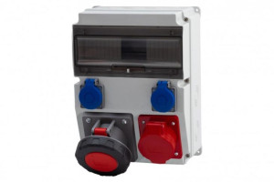 Rozdzielnica CAJA 16A/5P, 63A/5P, 2x230V 12M IP65