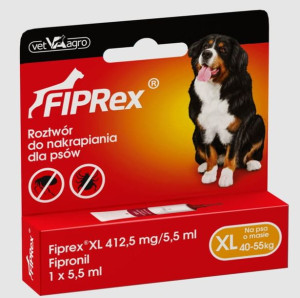 Fiprex XL dla psów do 40-60kg na pchły kleszcze