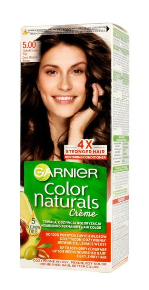 Garnier Color Naturals Krem koloryzujący nr 5.00 Głęboki Średni Brąz