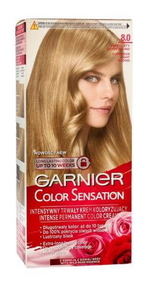 Garnier Krem koloryzujący 8.0 Light Blond- Świetlisty jasny blond
