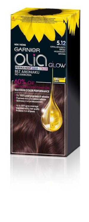 Garnier Olia Glow Farba do włosów nr 5.12 Opalizujący Brąz