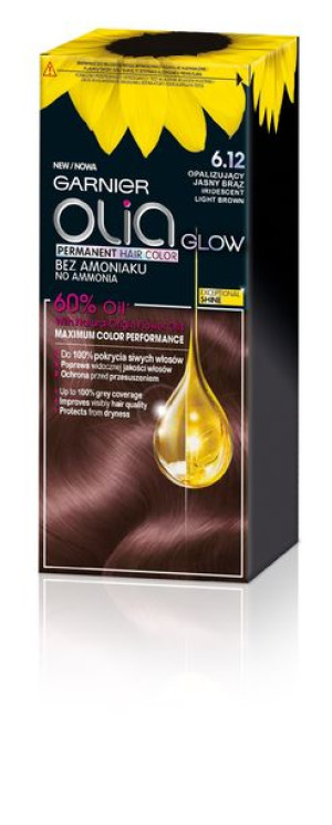 Garnier Olia Glow Farba do włosów nr 6.12 Opalizujący Jasny Brąz