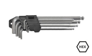 Awtools Klucze Imbusowe Sześciokątne Z Kulką / 1,5-10mm / 9 Elem.