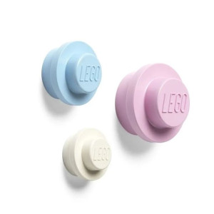 LEGO Wieszaki na ścianę róż błękit biel 3 szt