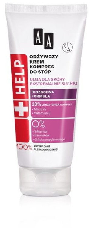 AA HELP Odżywczy Krem-kompres do stóp skóra ekstremalnie sucha 75ml