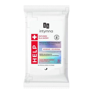 AA Intymna Pielęgnujące Chusteczki do higieny intymnej Help+ 15szt