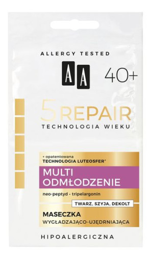 AA 40+ Multi Odmłodzenie Maseczka wygładzająco-ujędrniająca na twarz 4mlx2