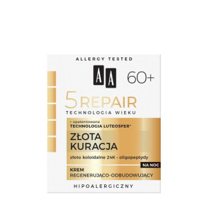 AA 60+ Złota Kuracja Krem regenerująco-odbudowujący na noc 50ml