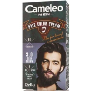 Cameleo Men Hair Color Cream, farba do włosów, brody i wąsów 3.0 Dark Brown