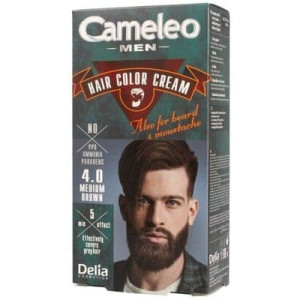 Cameleo Men Hair Color Cream farba do włosów brody i wąsów 4.0 Medium Brown