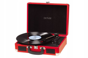 Gramofon Z Głośnikami Retro Mp3 Usb Winyl 2w Red