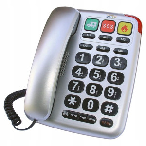 Telefon stacjonarny przewodowy Dartel LJ300 srebro