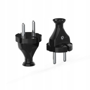 Wtyczka Prosta Wtyk Sieciowy 2p Wt-2 10a Czarny