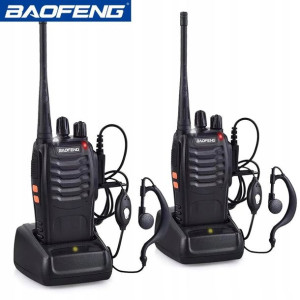 2x Walkie Talkie Pmr + Słuchawki Baofeng Bf-888s