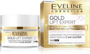 Eveline Gold Lift Expert 70+ Krem-serum multi-naprawczy na dzień i noc 50ml