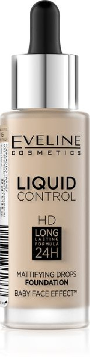 Eveline HD Podkład do twarzy z dropperem nr 015 Light Vanilla