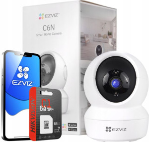 Wewnętrzna Obrotowa kamera Wifi FullHDC6N + karta