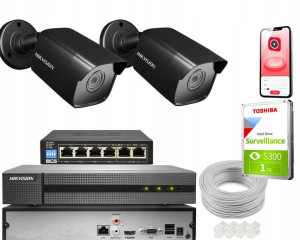 Zestaw monitoringu 2x kamera 4Mpx Hikvision PoE