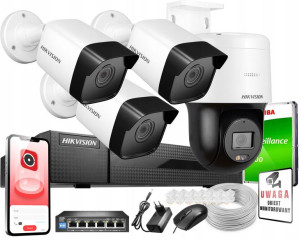 Hikvision Zestaw Monitoringu Ip Kamera Ptz Poe 1tb