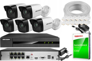 Zestaw monitoringu zewnętrznego Hikvision 5x 4Mpx