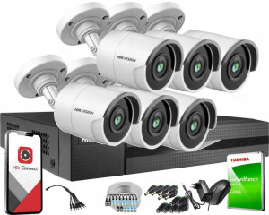 Zestaw monitoringu 6 kamer 8Mpx 4K IR40