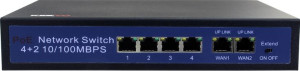KEEYO LV-SP64 Switch PoE 4 porty + 2 uplink