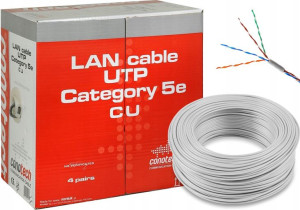 Kabel Ethernet sieciowy Skrętka UTP 5 kat.5e 100m