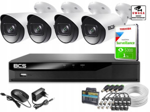 BCS Zestaw do monitoringu 4 Kamery AHD TVI 5MP 1TB